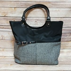 Ladies- Nylon Faux Tweed Satchel, Cute Bags